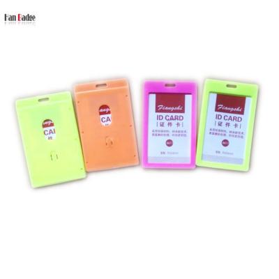 China Plastic Whole Sales Vertical Badge Holder With Customized Logo Plastic ID Card Pocket for sale