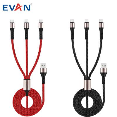 China Fast Charging Speed ​​3 In 1 Universal USB Cable Charging 3 In 1 USB Cable Fast Charging Multi Function for sale