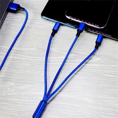 China Fast charging ship maker 2021 where usb extension cable mobile phone charging nylon braided 3 in 1 usb cable for sale