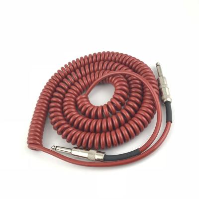 China New Design 6.35mm Spring Cable 3M Guitar Instrumentation Cable Jack Low Noise High End Guitar Cable 3m for sale