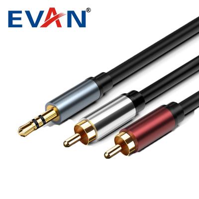 China 3.5mm speaker to 2RCA DVD power amplifier signal coaxial audio output line lianhuatou Subwoofer audible connection line RCA cable for sale