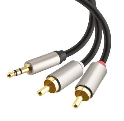 China Hot sale 2021 speaker 3ft 3.5mm male to 2 RCA audio and video signals cable manufacturers directly customized rca cable for sale