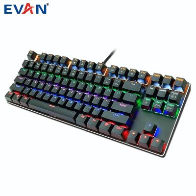 China Multimedia Waterproof Laptop Keyboard 87 Keys RGB Mechanical Gaming Keyboard With Multimedia Function Keys for sale