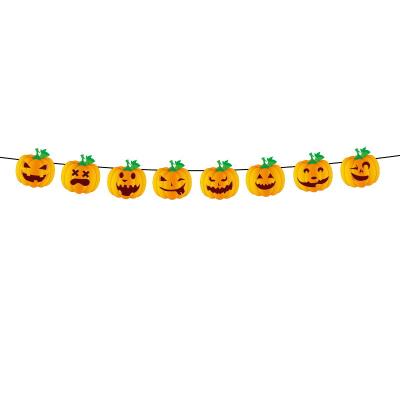 China New Eco-Friendly and Stocked Halloween Party Decoration Items Pull Flag Pennant Bat Pumpkin Pull Paper Flower Decoration for sale