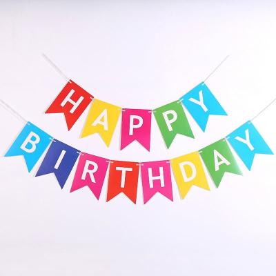 China Happy Birthday Party Festival Decoration Happy Birthday Banner Letter Flag Party Supplies Fishtail Banner for sale