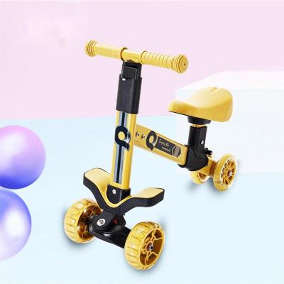 China Professional PU Children Pedal Scooter High Carbon Steel Children's Four Wheel Less Sports Balance Car for sale