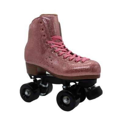 China Rubber Customize Design 4 Wheels Quad Roller Skate Shoes Wholesale For Adults for sale