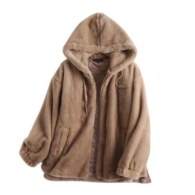 China Plush Windproof Hooded With Pockets Overshirt Hoodie Fleece Lined Heavy Jacket for sale