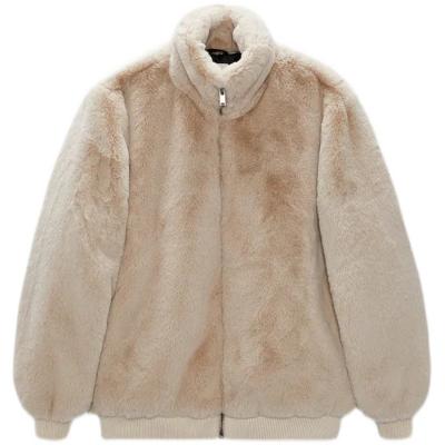 China Casual Windproof Winter Fleece Stand Collar Zip Fuzzy Sherpa Jacket Fluffy for sale