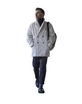 China Fashion Men's Fashion Long Sleeve Windproof Trench Coat With White Color for sale