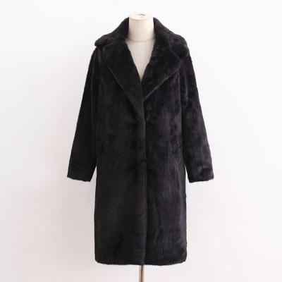 China Black Running Cold Cabbage Long Length Faux Fur Protection Fur Men's Lapel Windproof Coat for sale