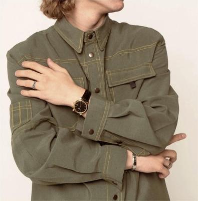 China Classic Dark Green Oversized Windproof Women Shirt Jacket Chore Coat for sale