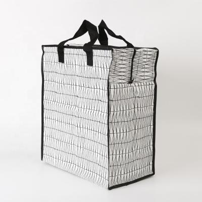 China Wholesale custom made eco-friendly extra large color black white pp woven shopping tote bag for clothes for sale