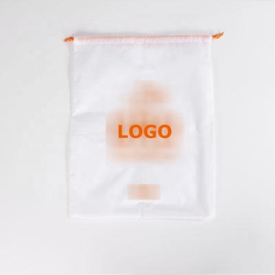 China Durable Polyester Drawstring Pouch Translucent Jewelry Storage Bag Cosmetic Bag With Logo for sale