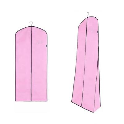 China Wedding Dress Dustproof Garment Bag Personalized Customization Pink Nonwoven Fabric Garment Bag for sale