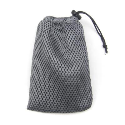 China Durable Gray Nylon Promotion Custom Design Small Drawstring Mesh Bag for sale