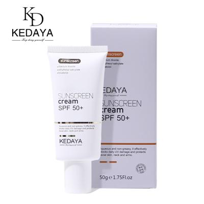 China Private Label Logo Wholesale Organic Custom Face Skin Sunscreen Kedaya OEM Natural Skin Care SPF 50 Sunscreen Cream for sale