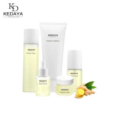 China Kedaya Luxury Custom Organic Moisturizing Face Turmeric Skin Care Whitening Brightening Set Logo Korean Private Label Natural (New) for sale