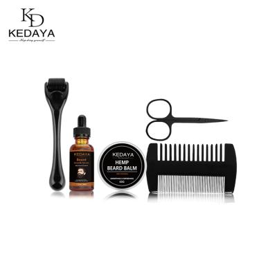 China Organic Growth Kit Kedaya OEM Hemp Beard Balm & Serum Private Label Beard Grooming Set for sale