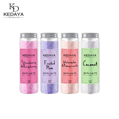 China Kedaya Private Label Luxury Custom OEM 60g Organic Improve Chicken Skin Deep Cleansing Exfoliating Body Scrub Strawberry Bath Salt for sale