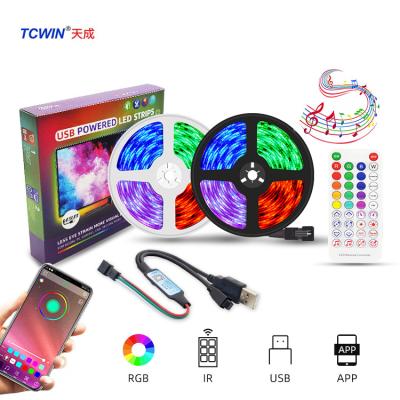 China Music Sync / APP Remote Control / Voice Recognition / Set Time App Control Music Sync RGB 5050 Led Strip Light Ip65 Ip20 USB 5V Outdoor Waterproof Flexible Light Strip For Home Backlight of television for sale