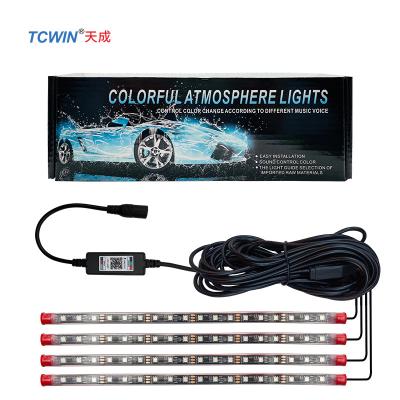 China Car USB 5v Interior Car LED Lights Line 4 Design Music APP Control Breakout RGB Waterproof Suit For All Cars Ambient =Light Bar for sale