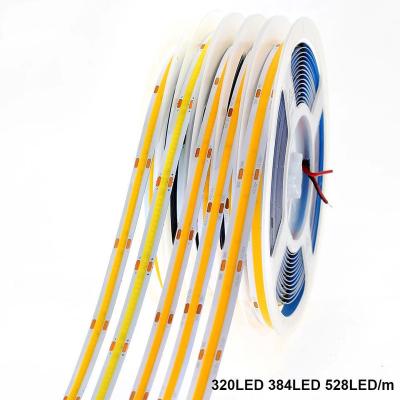 China Project 12V 24V 320D/meter 12W Dot Free Waterproof COB Led Strip Light With Different Color Option for sale