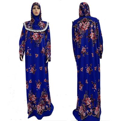 China African Adult Muslim Floral Print Abaya Dress Fashion In Dubai Islamic Clothing For Women Maxi Dresses for sale