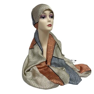 China 2022 newest style adult women's digital print good quality Europe and USA silk hijab 180*90cm beach leisure scarf hijab 180*90cm for sale