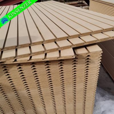 China Carbp2 19mm melamine slatwall mdf moisture proof high density single board, slot mdf board for sale