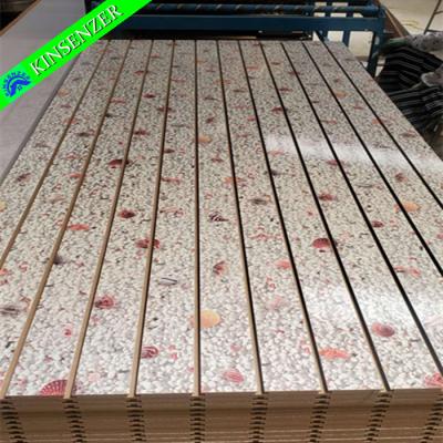 China Moisture proof 11 grooves, 7 grooves, 15 grooves nice design melamine faced to slatwall MDF board for sale