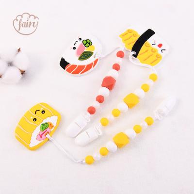 China Eco-friendly Material Wholesale Chew Toys Teething Soothing Baby Salmon Sushi Salmon Teether Toy Gift Food Grade Silicone for sale