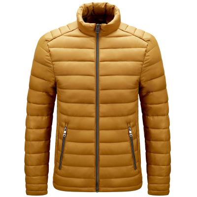 China Custom Waterproof Logo Outdoor Duck Down Coat Quilted Hooded Bubble Padded Winter Mens Jackets In Stock for sale