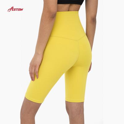 China New Breathable Tight Fitting Naked Feeling Spandex Women Yoga Biker Shorts High Waist Fitness Yoga Compression Gym Shorts for sale