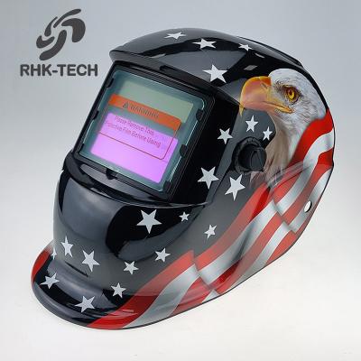 China Yes RHK Factory Wholesale Cheap Price Custom Model Automotive Darkening Solar Auto Darkening Welding Helmet For MIG TIG Arc Welder for sale