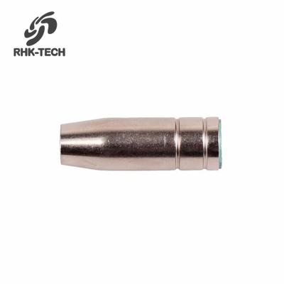 China Copper Or Brass Plate With Nickel RHK Top Quality Copper Spot Welding Gas Nozzle Parts For MIG Torch 14 15 24 25 36 for sale