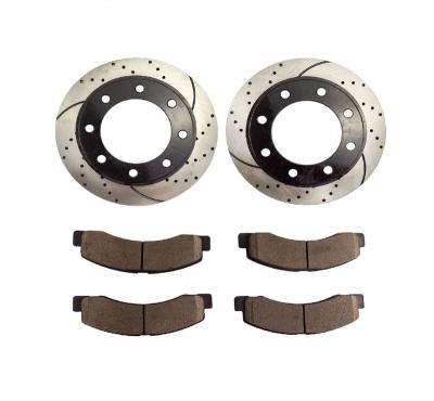 China QYT10040 Front Brake Ceramic Kit with Drilled/Slotted Rotors and Ceramic Brake Pads for Ford Excursion F-250 Super Duty 4WD for sale