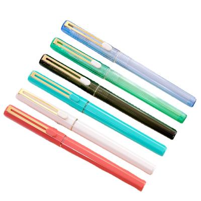 China Student Promotional Customized Logo Medium Nib Plastic Calligraphy Fountain Pen for sale