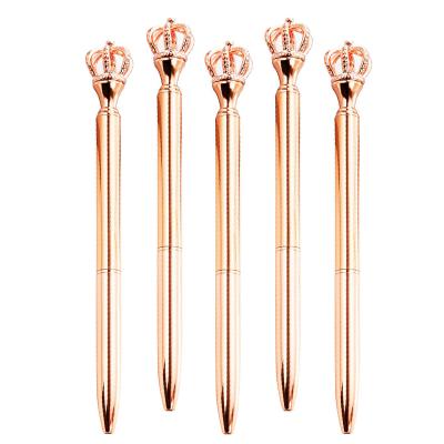 China office & School Pen Luxury Metal Creative Rose Gold Ink Writing Refill Ballpoint Pens for sale