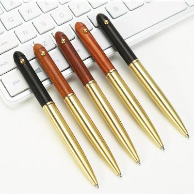 China office & Heavy Luxury Tip Pen Logo Brass Copper Wood Pen New School Pen 2021 Business Gift for sale