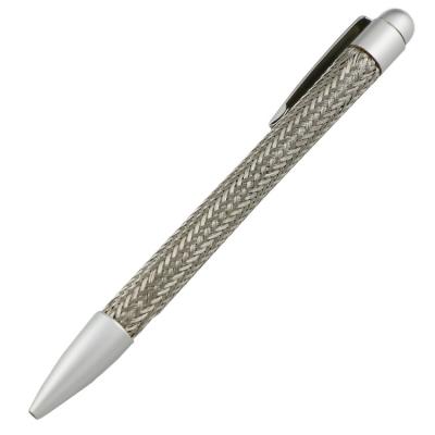 China office & Pen Factory Supply Metal Gift School Pen Sliver Weave Decorative Unique Design Metal Ballpoint Pen for sale