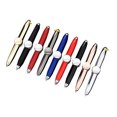 China office & 2021 School Pen Light Spinner Pen Fingertip Illumination Decompression Gyro Led Metal Spinning Ballpoint Pen New for sale