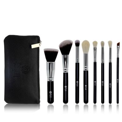 China Angular Blush Free Black Private Label Logo Foundation Makeup Brush Set Custom Vegan High Quality Cruelty Makeup Brushes for sale