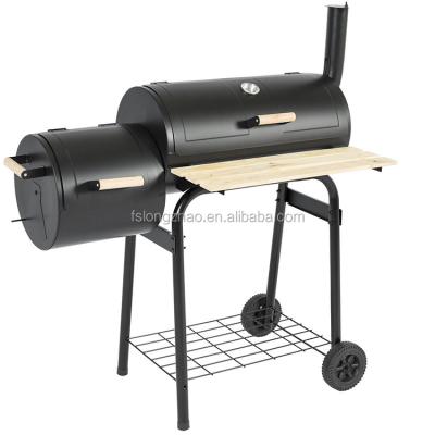 China Easily Assembled No Smoke Cart With Smoker Side Cast Iron Barbecue Indoor Charcoal Grill for sale