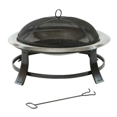 China Easily Assembled Outdoor Cast Iron Fire Bowl BBQ Fire Pit Charcoal Grill for sale