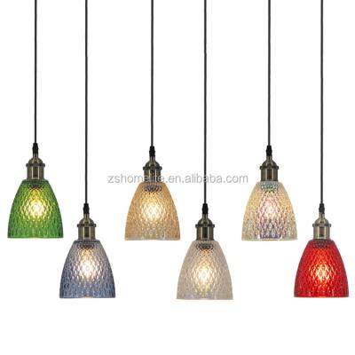 China Modern Hanging Colorful Glass Lamp Dining Room Indoor Pendant Lights for sale