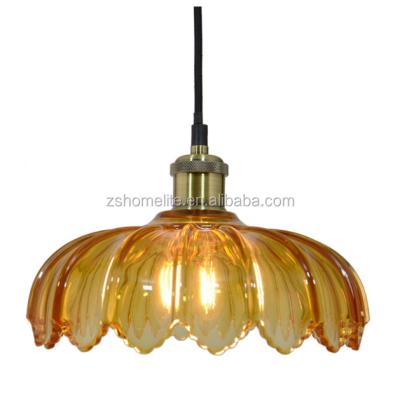 China Factory Price Modern Decorative Amber Glass Bowl Art Pendant Lighting Glass Pendant Light for sale