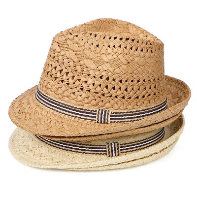 China Wholesale Character Fashion Summer Kids Pack Unisex Fedora Parent-Child Cowboy Cap Beach Straw Hats Portable Leisure Jazz Travel for sale