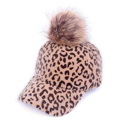 China Wholesale 2019 Fashion COMMON Winter Thick Children Kids Sport Hat Cute Gorras Faux Fur Leopard Print Baseball Cap Parent-child for sale