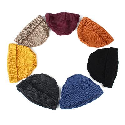 China Winter COMMON Hip Hop Beanie Hat Men Casual Short Adult Beanie Wool Knitted Beanie Skull Warm Knitted Elastic Hats Unisex for sale